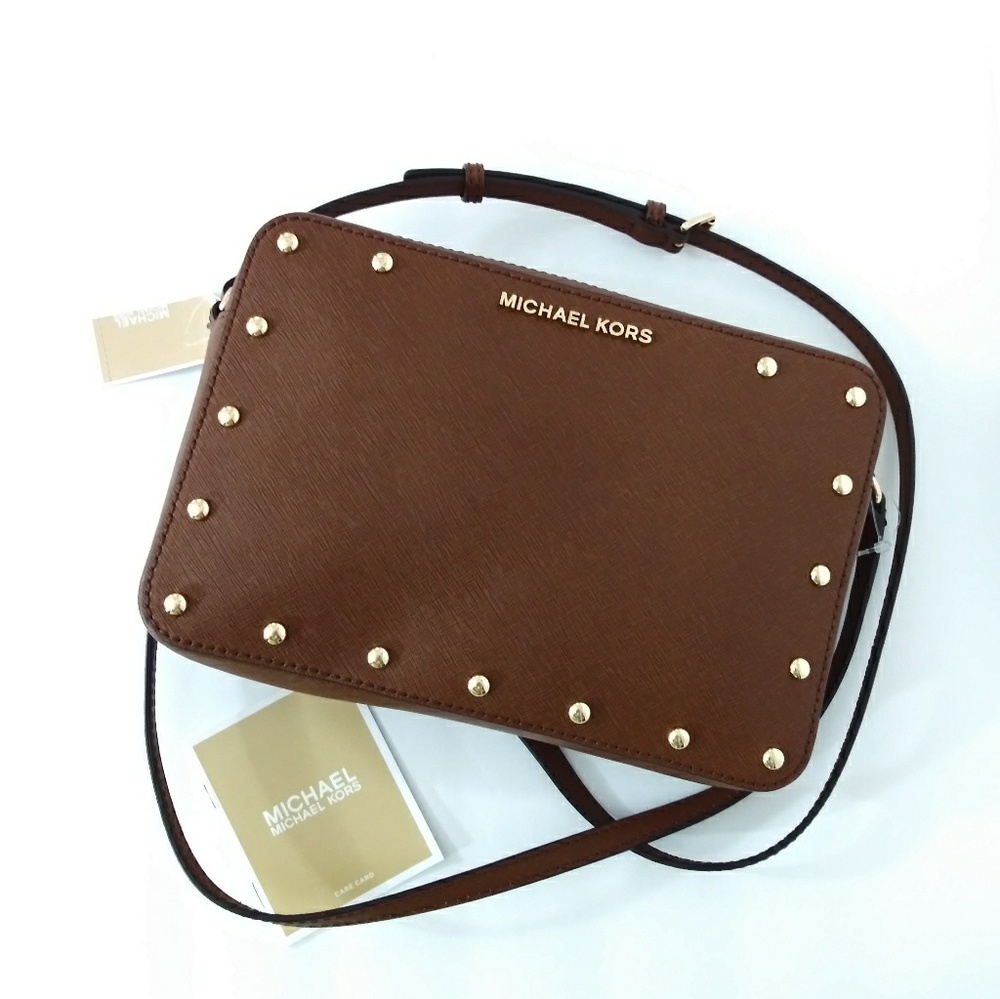 NWT MICHAEL KORS SANDRINE STUD LG EW CROSSBODY BAG - Picture 2 of 5
